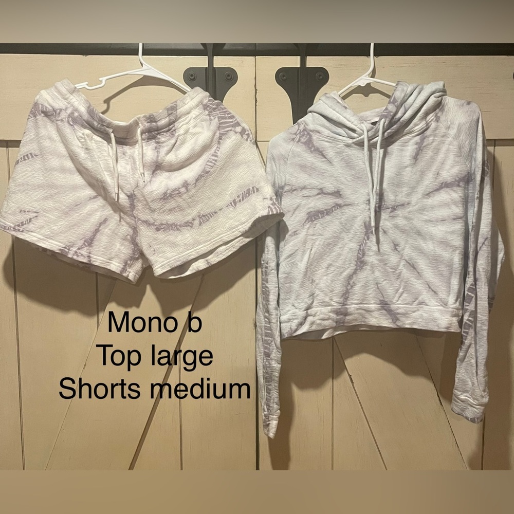 Mono B hoodie & shorts Lounge Set